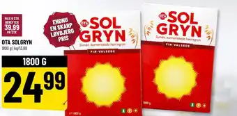 Løvbjerg OTA SOLGRYN 1800 g | kg/13,88 tilbud