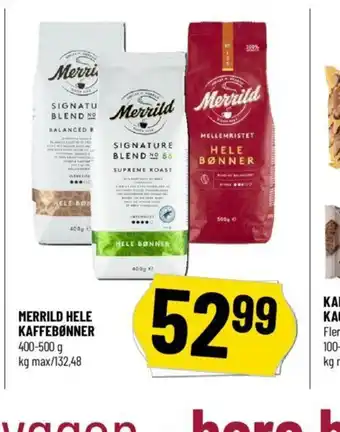 Løvbjerg MERRILD HELE KAFFEBØNNER tilbud