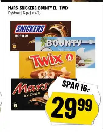 Løvbjerg MARS, SNICKERS, BOUNTY EL. TWIX tilbud