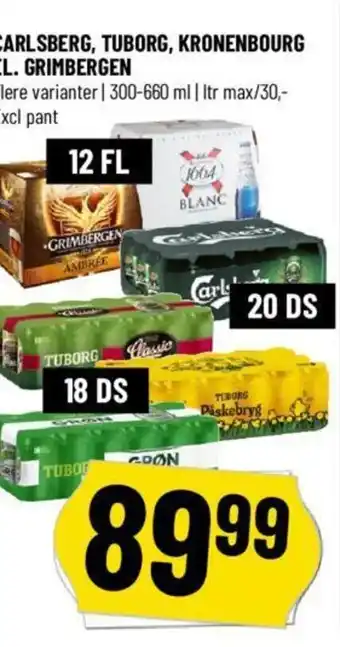 Løvbjerg CARLSBERG, TUBORG, KRONENBOURG EL. GRIMBERGEN tilbud