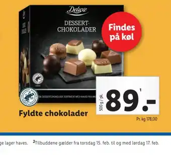 Lidl Fyldte chokolader tilbud