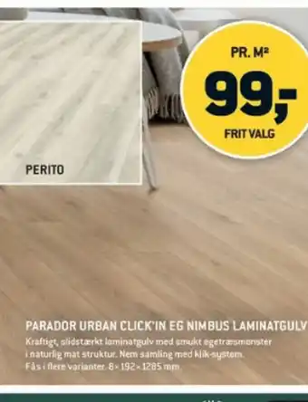 XL-BYG PARADOR URBAN CLICK'IN EG NIMBUS LAMINATGULV tilbud