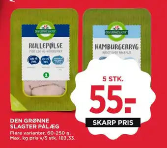 MENY DEN GRØNNE SLAGTER PÅLÆG tilbud