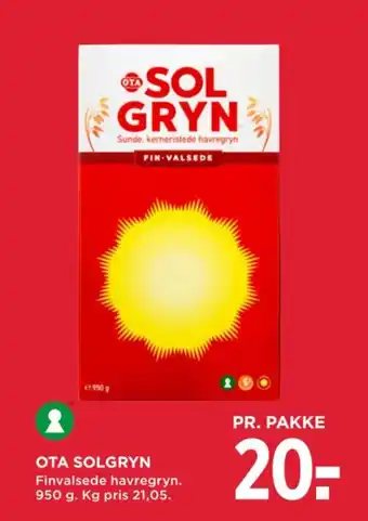 MENY OTA SOLGRYN tilbud