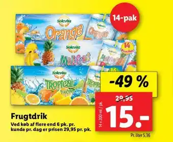 Lidl Frugtdrik tilbud