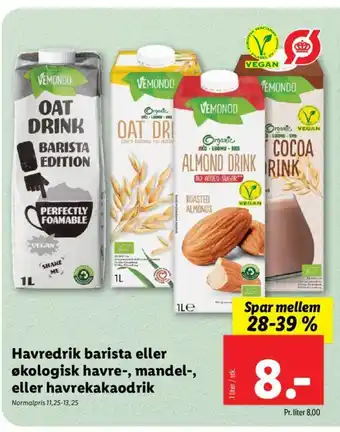 Lidl Havredrik barista eller økologisk havre tilbud