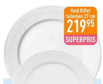 Imerco Hvid Riflet tallerken 27 cm tilbud