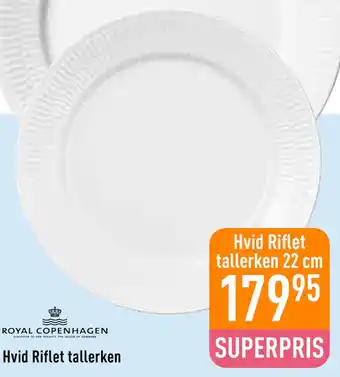 Imerco Hvid Riflet tallerken 22 cm tilbud