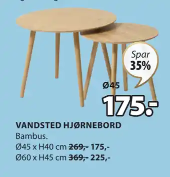 JYSK VANDSTED HJØRNEBORD tilbud