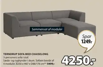 JYSK TERNDRUP SOFA MED CHAISELONG tilbud