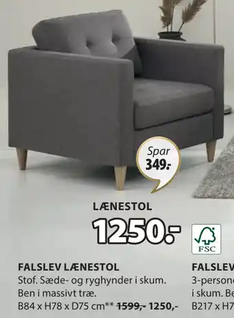 JYSK FALSLEV LÆNESTOL tilbud