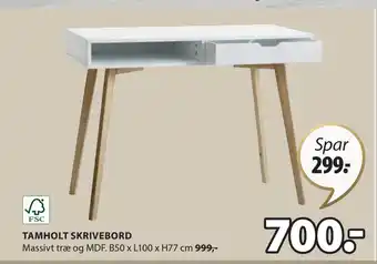 JYSK TAMHOLT SKRIVEBORD tilbud