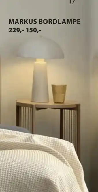 JYSK MARKUS BORDLAMPE tilbud