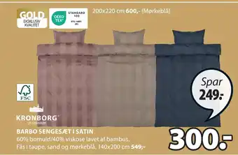 JYSK BARBO SENGESÆT I SATIN tilbud