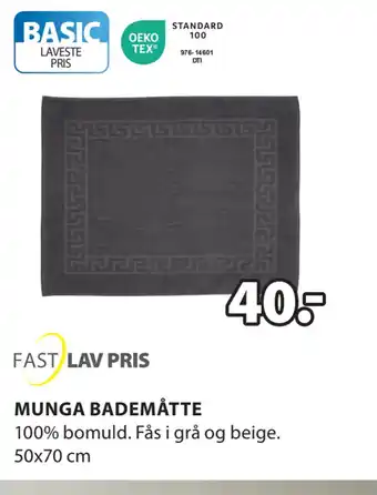 JYSK MUNGA BADEMÅTTE tilbud