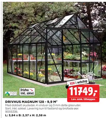 jem & fix DRIVHUS MAGNUM 128 - 9,9 M² tilbud