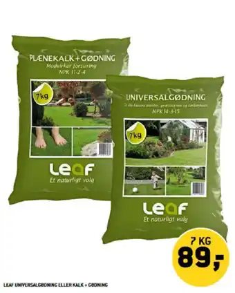 XL-BYG LEAF UNIVERSALGØDNING ELLER KALK+ GØDNING tilbud
