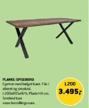 XL-BYG PLANKE-SPISEBORD tilbud