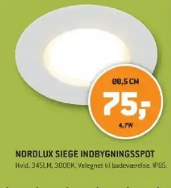 XL-BYG NORDLUX SIEGE INDBYGNINGSSPOT tilbud