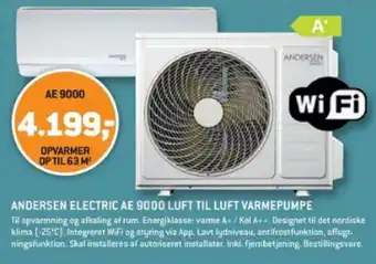 XL-BYG ANDERSEN ELECTRIC AE 9000 LUFT TIL LUFT VARMEPUMPE tilbud
