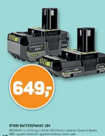RYOBI BATTERIPAKKE 18V