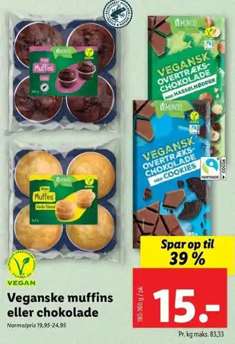 Lidl Veganske muffins eller chokolade tilbud