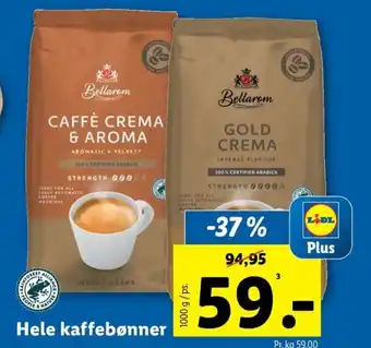 Lidl Hele kaffebønner tilbud