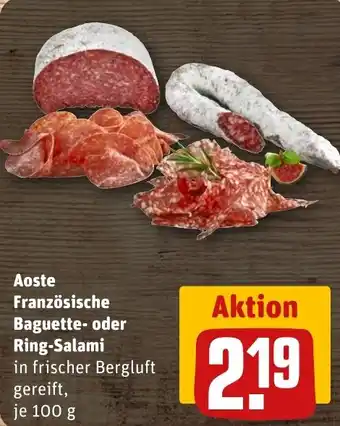 Aoste Französische Baguette- oder Ring-Salami