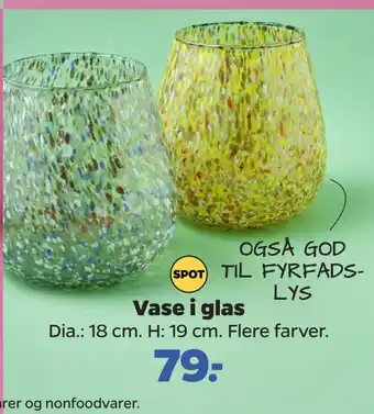 Netto Vase i glas tilbud