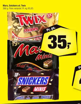 Calle Mars, Snickers el. Twix tilbud