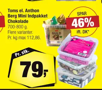 Calle Toms el. Anthon Berg Mini Indpakket Chokolade tilbud