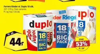 Calle Ferrero Kinder el. Duplo 18 stk tilbud