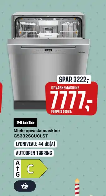 Skousen Miele opvaskemaskine G5332SCUCLST tilbud