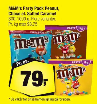 Calle M&M's Party Pack Peanut, Choco el. Salted Caramel tilbud