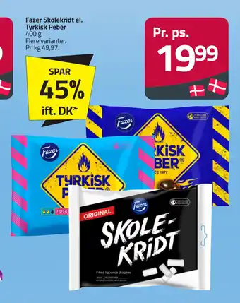 Fleggaard Fazer Skolekridt el. Tyrkisk Peber tilbud