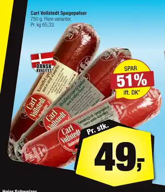 Calle Carl Vollstedt Spegepølser tilbud