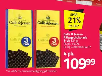 Fleggaard Galle & Jessen Pålægschokolade 3-pk tilbud