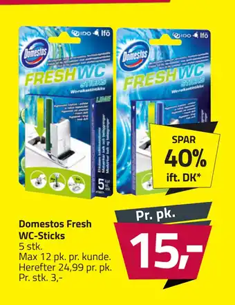 Fleggaard Domestos Fresh WC-Sticks tilbud