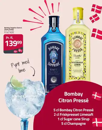 Fleggaard Bombay Sapphire East el. Citron Pressé tilbud