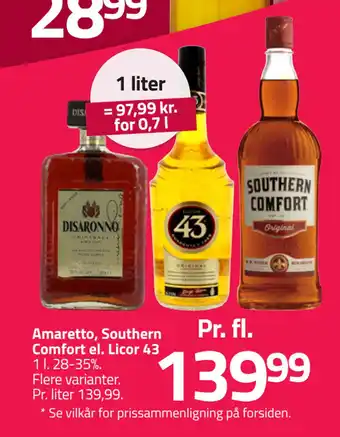 Fleggaard Amaretto, Southern Comfort el. Licor 43 tilbud