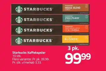 Fleggaard Starbucks Kaffekapsler tilbud
