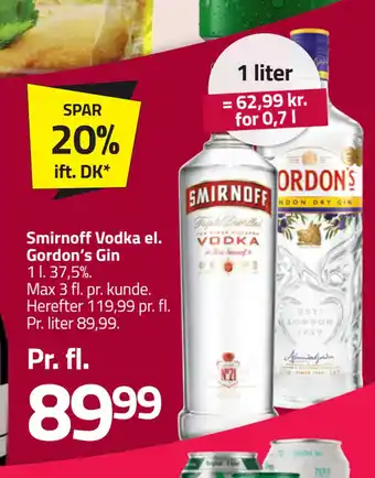 Fleggaard Smirnoff Vodka el. Gordon’s Gin tilbud