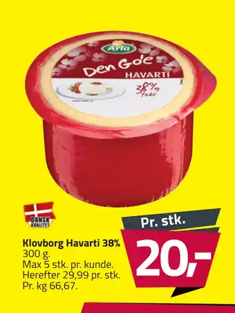 Fleggaard Klovborg Havarti 38% tilbud