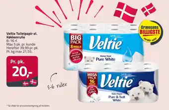 Fleggaard Veltie Toiletpapir el. Køkkenrulle tilbud