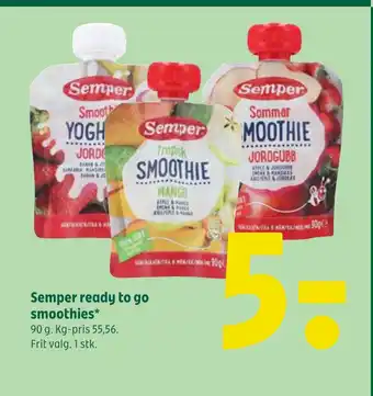 Coop 365 Semper ready to go smoothies tilbud