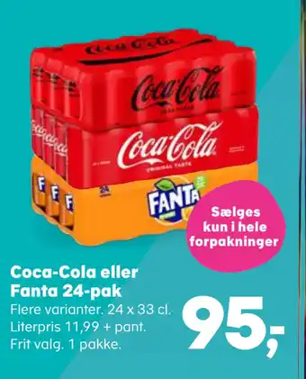 SuperBrugsen Coca-Cola eller Fanta 24-pak tilbud