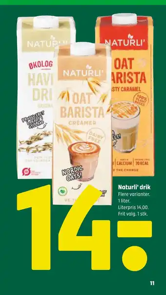 Coop 365 Naturli' drik tilbud