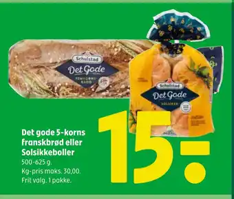 Det gode 5-korns franskbrød eller Solsikkeboller