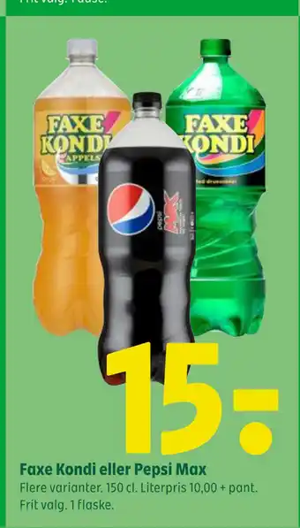 Coop 365 Faxe Kondi eller Pepsi Max tilbud