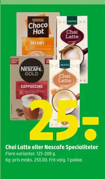 Coop 365 Chai Latte eller Nescafe Specialiteter tilbud